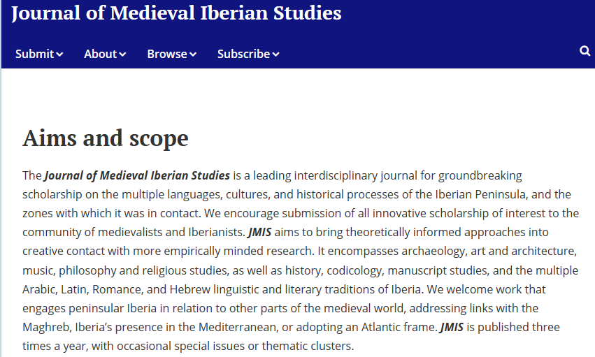 Journal of Medieval Iberian Studies