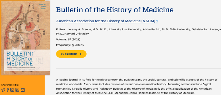 Bulletin of the History of Medicine
