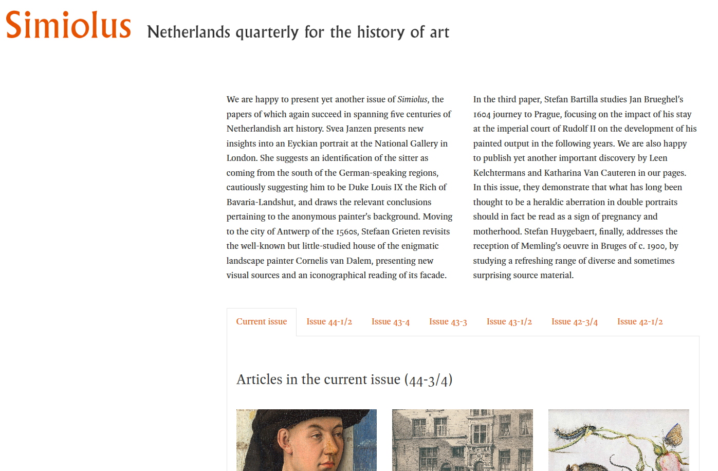 Simiolus-Netherlands Quarterly For The History Of Art