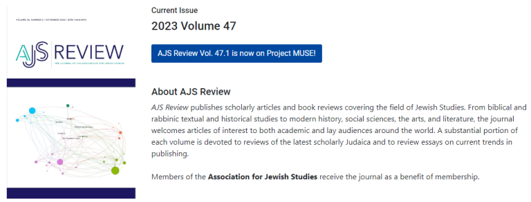 Ajs Review-The Journal of the Association for Jewish Studies