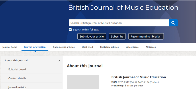 British Journal of Music Education