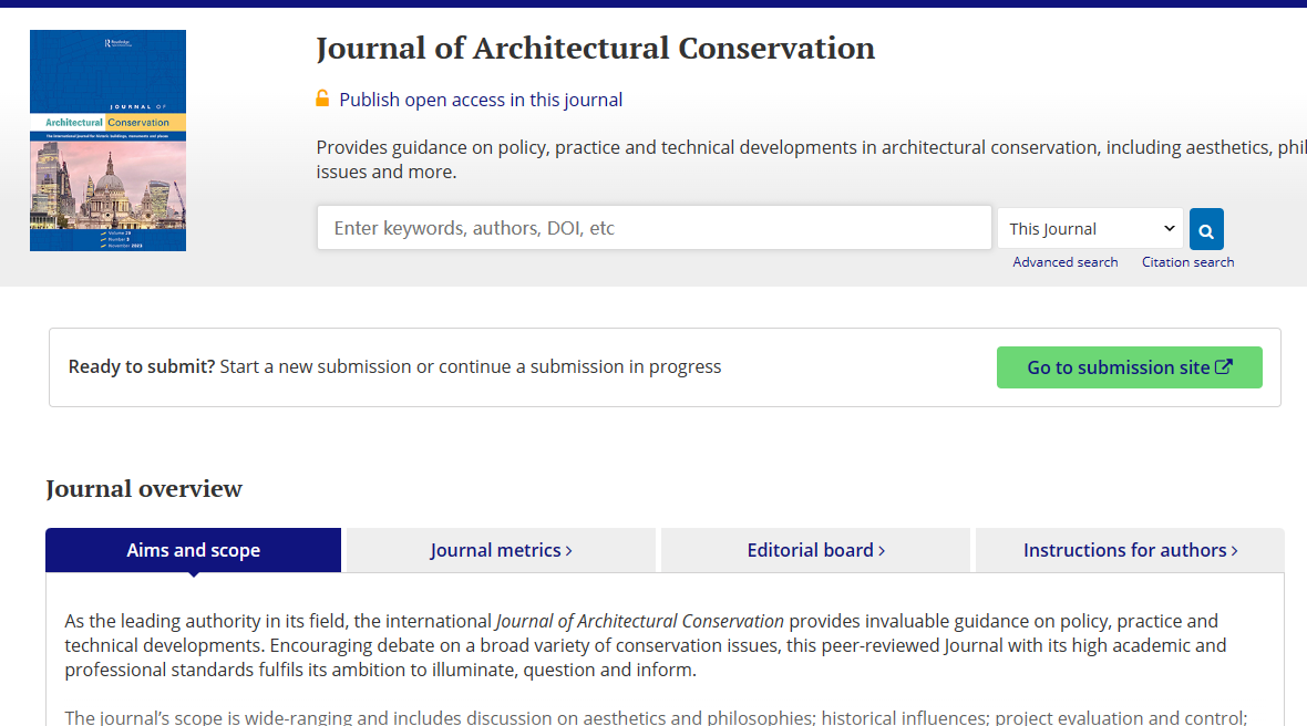 Journal of Architectural Conservation