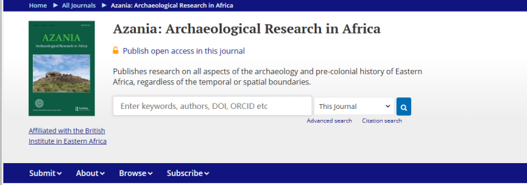 Azania-Archaeological Research in Africa