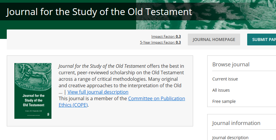Journal for the Study of the Old Testament
