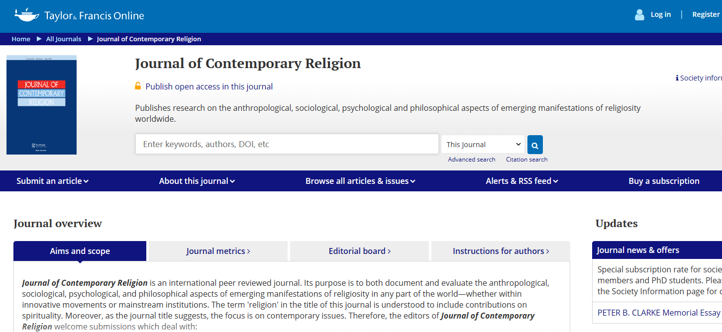 Journal of Contemporary Religion