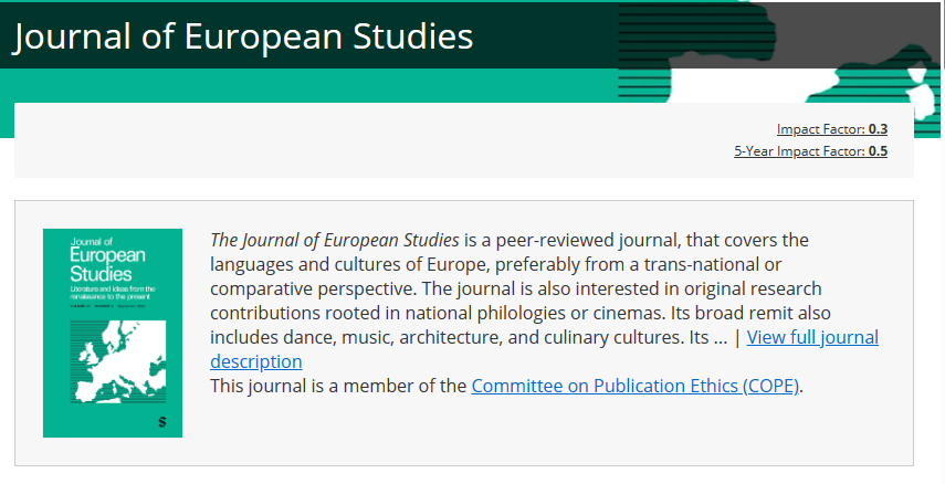 Journal of European Studies