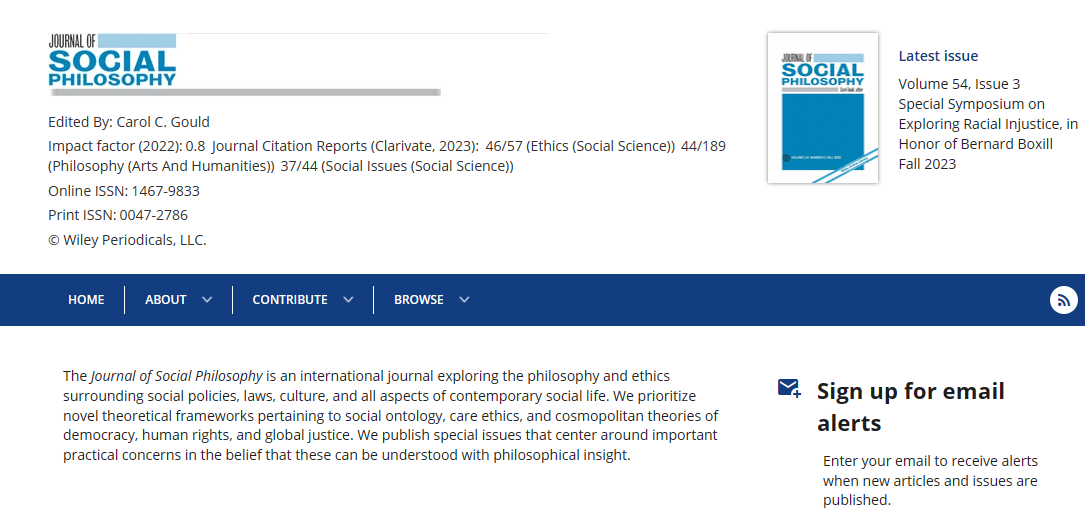 Journal of Social Philosophy