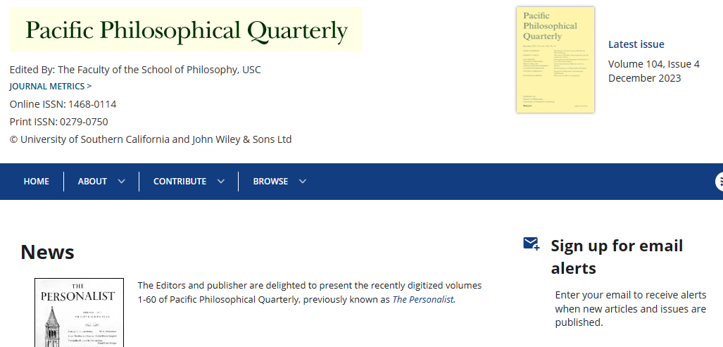 Pacific Philosophical Quarterly
