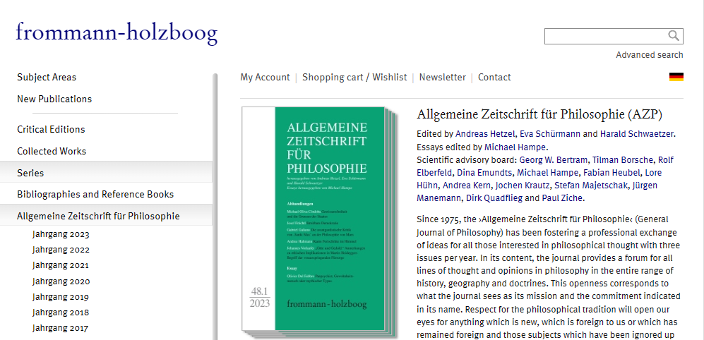 Allgemeine Zeitschrift fur Philosophie