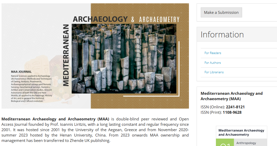 Mediterranean Archaeology & Archaeometry