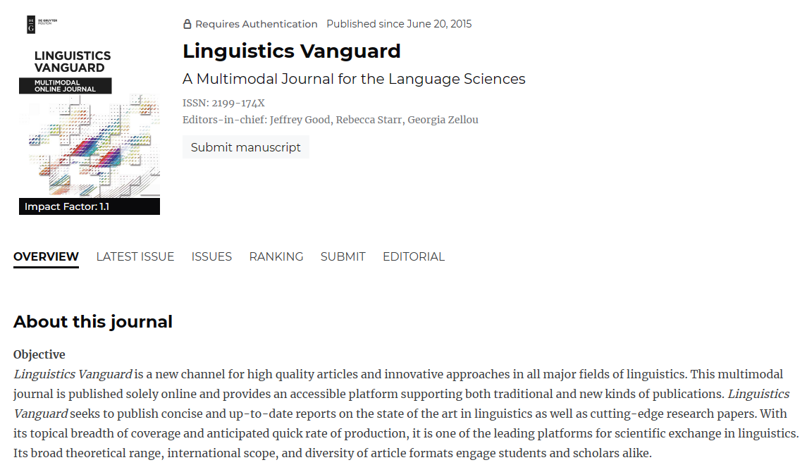 Linguistics Vanguard