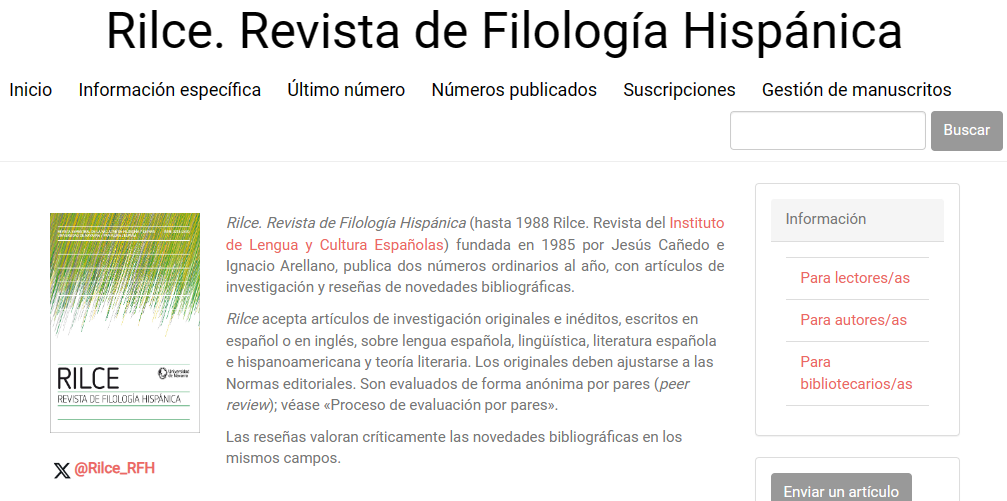 RILCE-Revista de Filologia Hispanica
