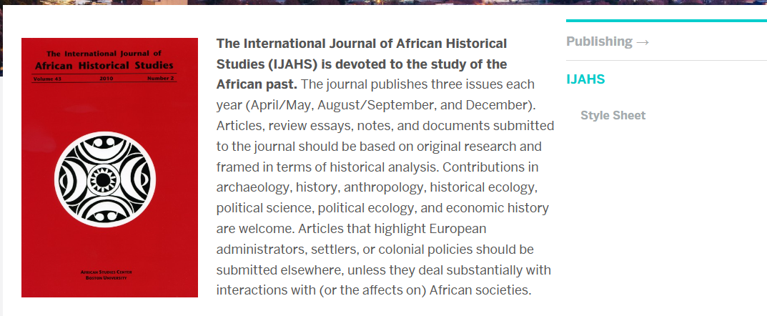 International Journal of African Historical Studies