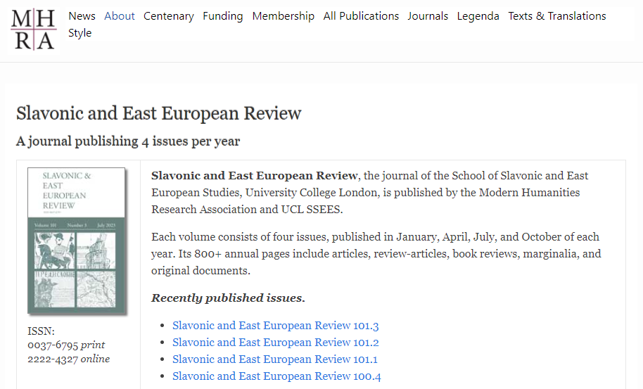 Slavonic and East European Review