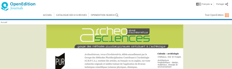 Archeosciences-Revue d Archeometrie
