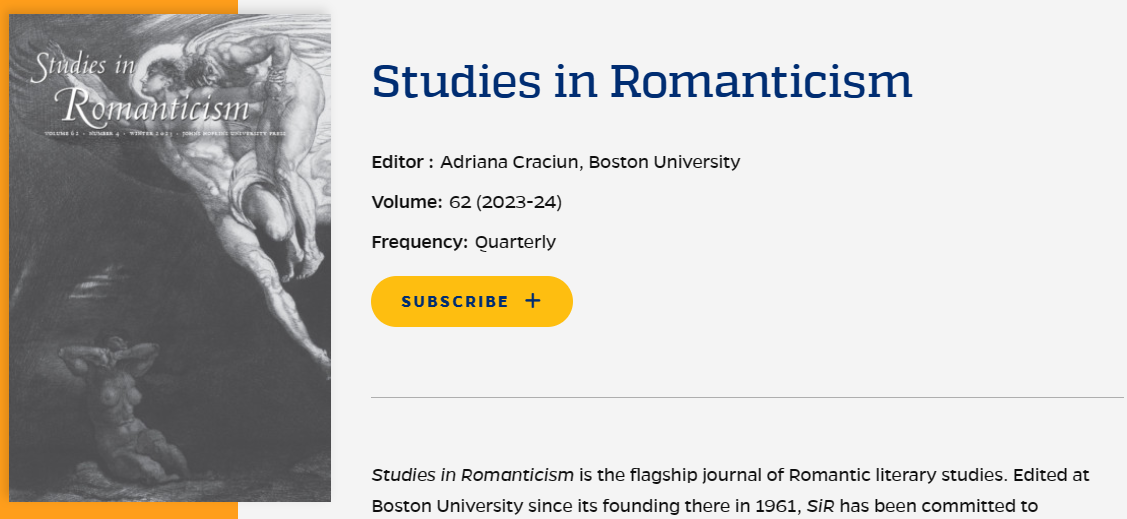 Studies in Romanticism