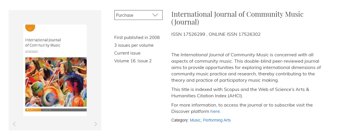 International Journal of Community Music