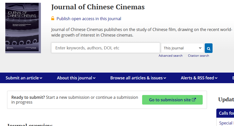 Journal of Chinese Cinemas
