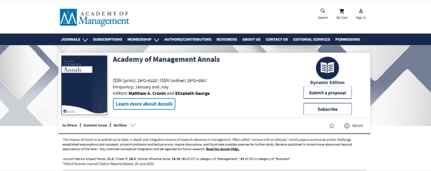 Academy of Management Annals