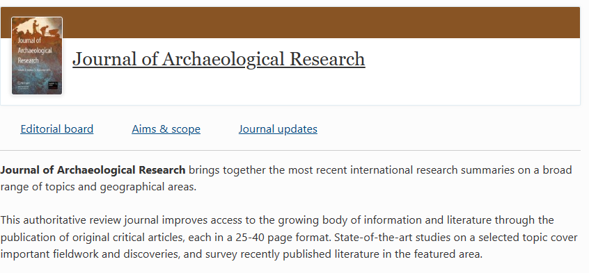 Journal of Archaeological Research