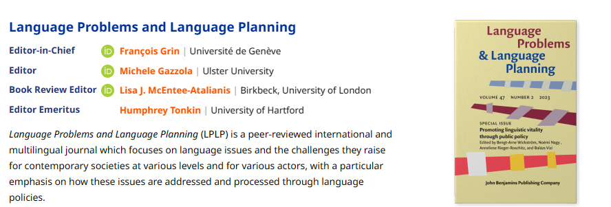 Language Problems & Language Planning