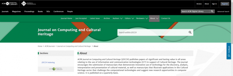 Acm Journal on Computing and Cultural Heritage