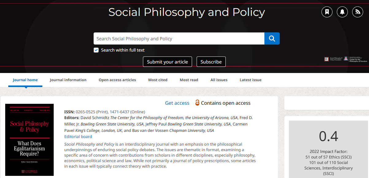 Social Philosophy & Policy