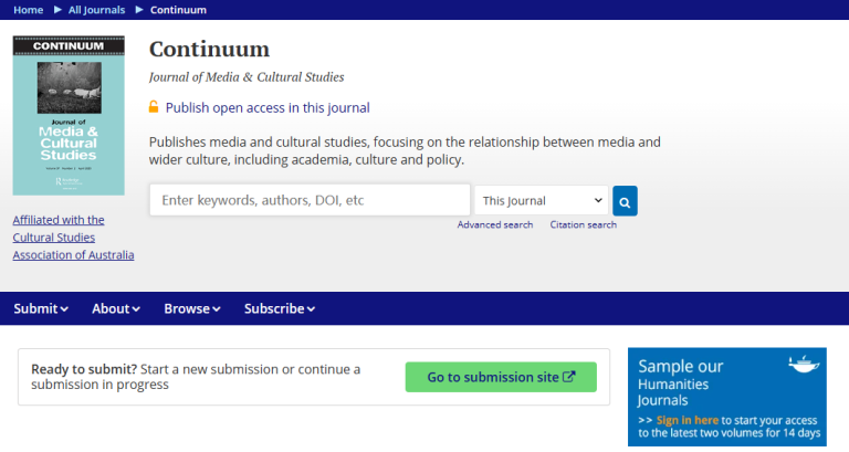 Continuum-Journal of Media & Cultural Studies