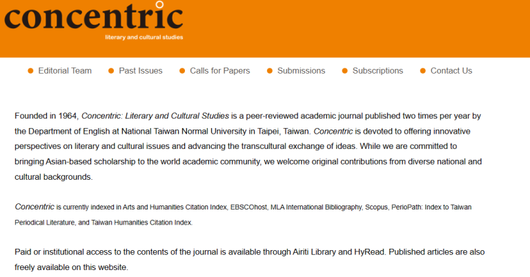 Concentric-Literary and Cultural Studies