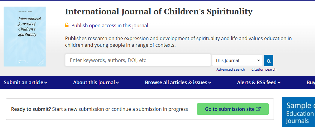 International Journal of Childrens Spirituality