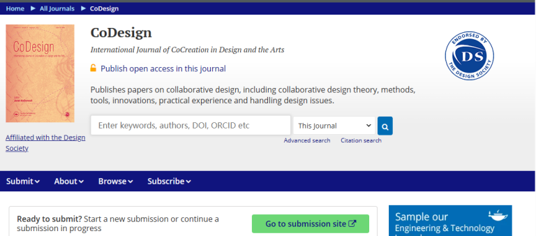 Codesign-International Journal of Cocreation in Design and the Arts