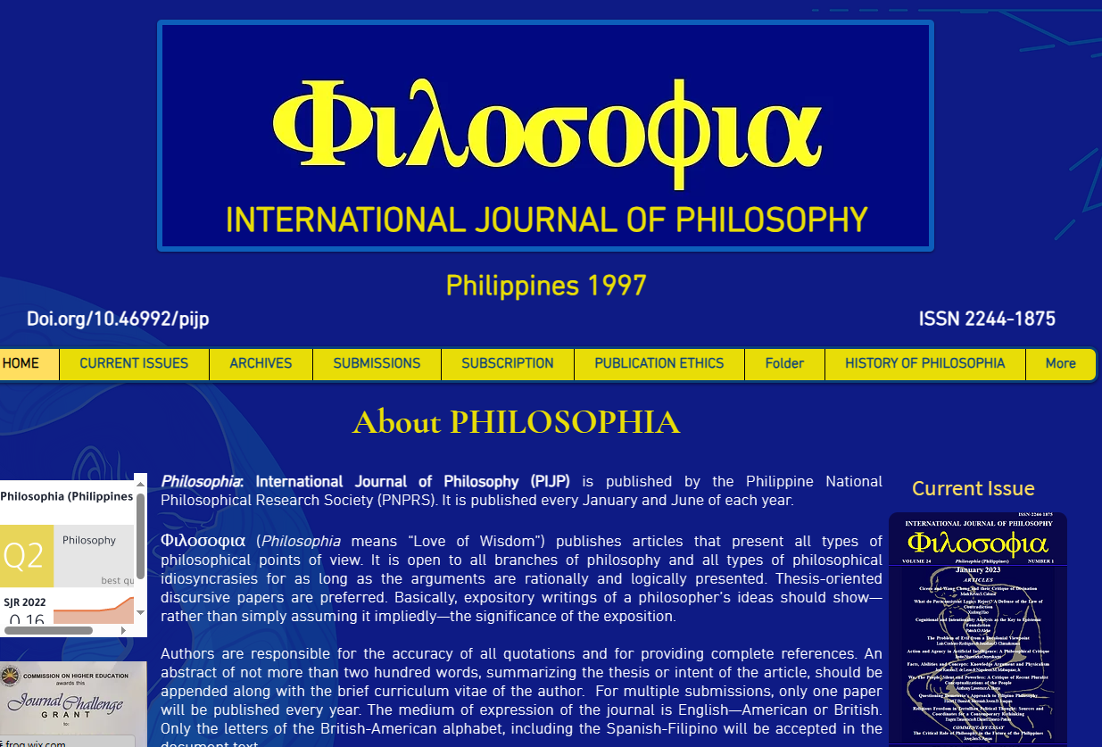 Philosophia-International Journal of Philosophy