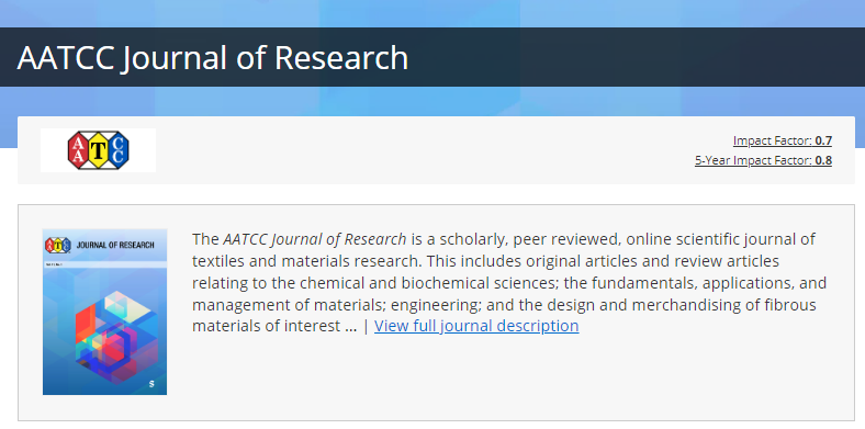 AATCC Journal of Research