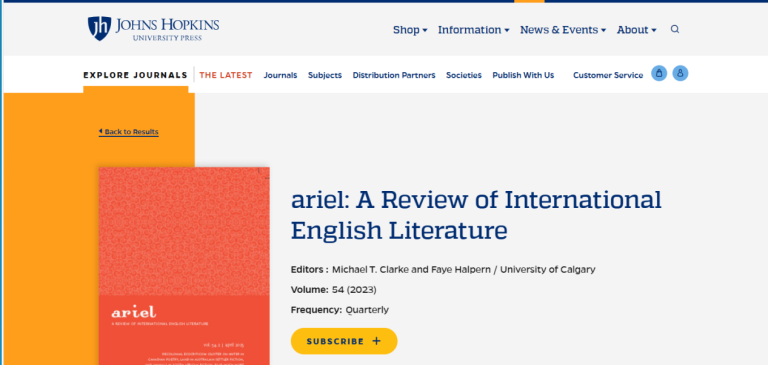 Ariel-a Review of International English Literature
