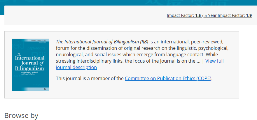 International Journal of Bilingualism