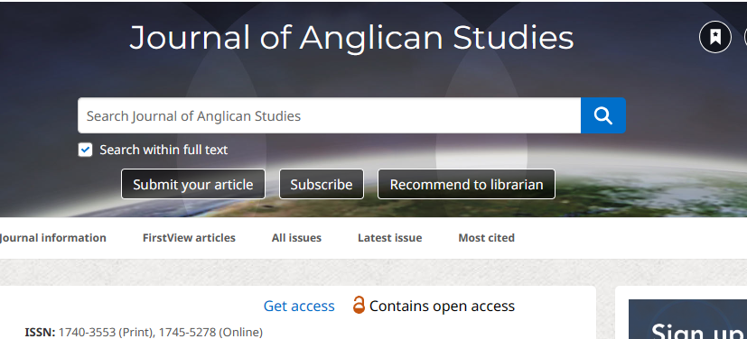 Journal of Anglican Studies