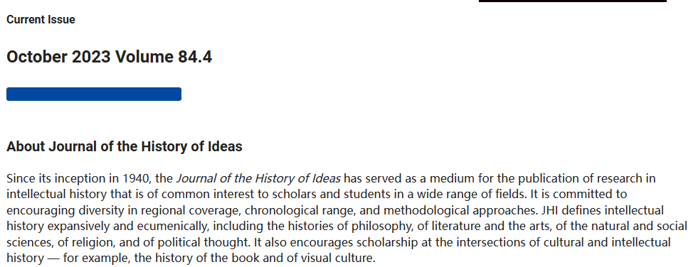 Journal of the History of Ideas