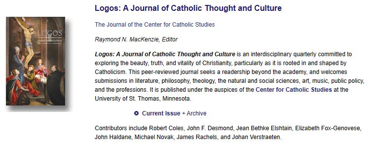 Logos-a Journal of Catholic Thought and Culture