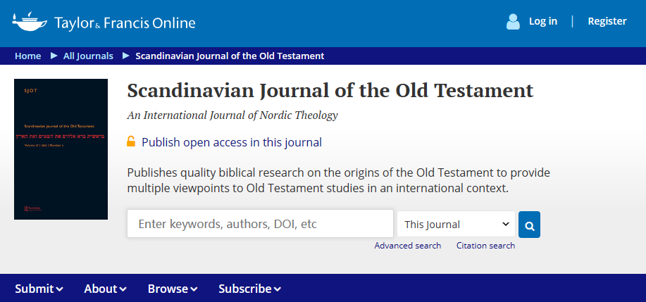 Scandinavian Journal of the Old Testament