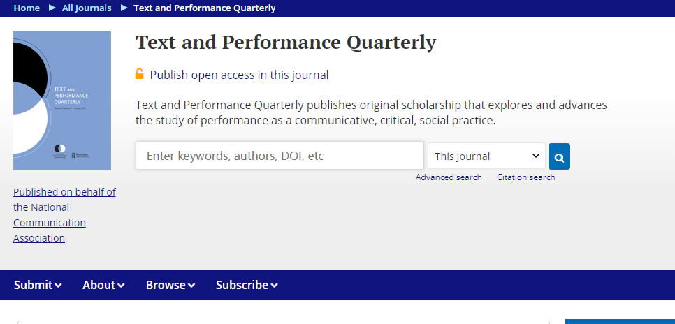 Text and Performance Quarterly