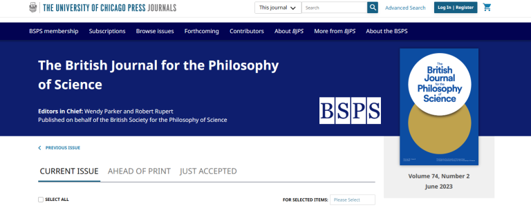 British Journal for the Philosophy of Science