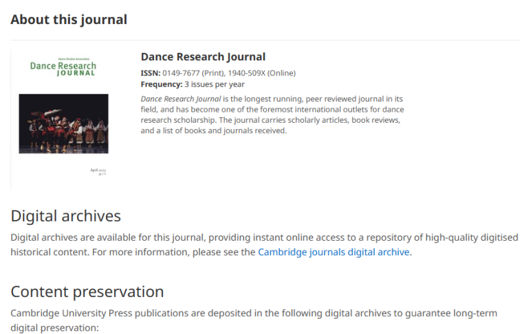 Dance Research Journal