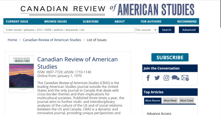 Canadian Review of American Studies