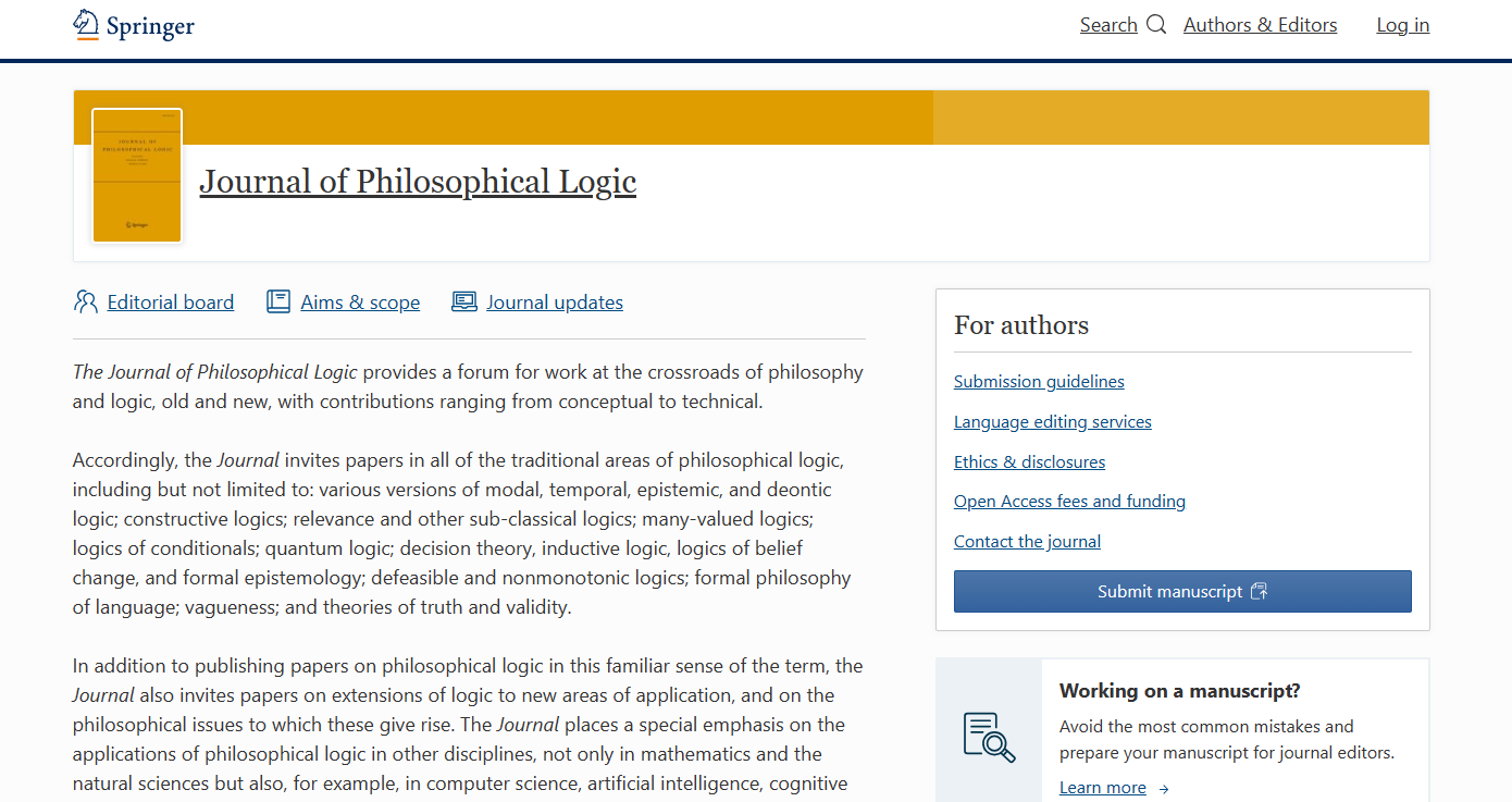 Journal of Philosophical Logic