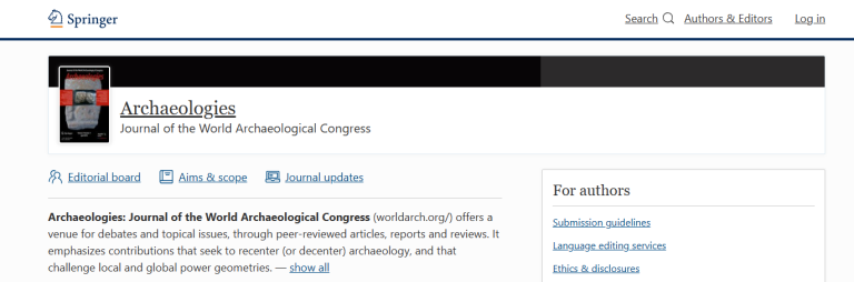 Archaeologies-Journal of the World Archaeological Congress