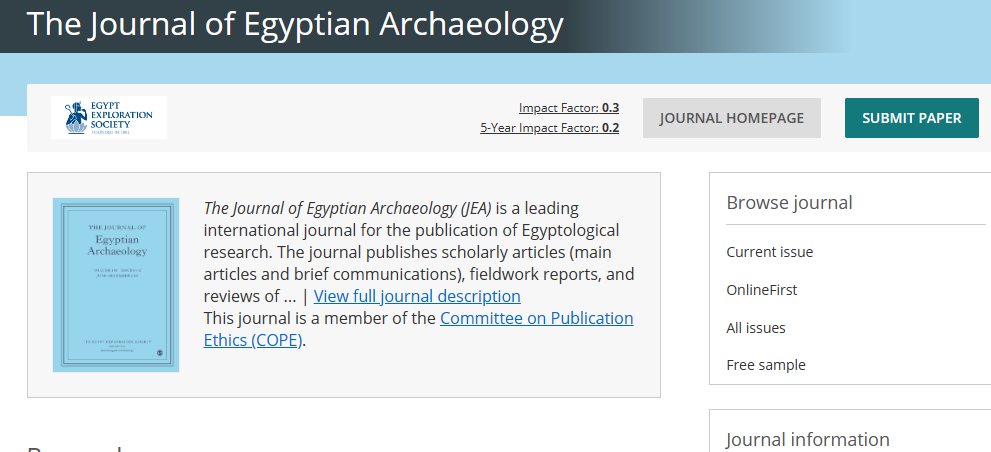 Journal of Egyptian Archaeology