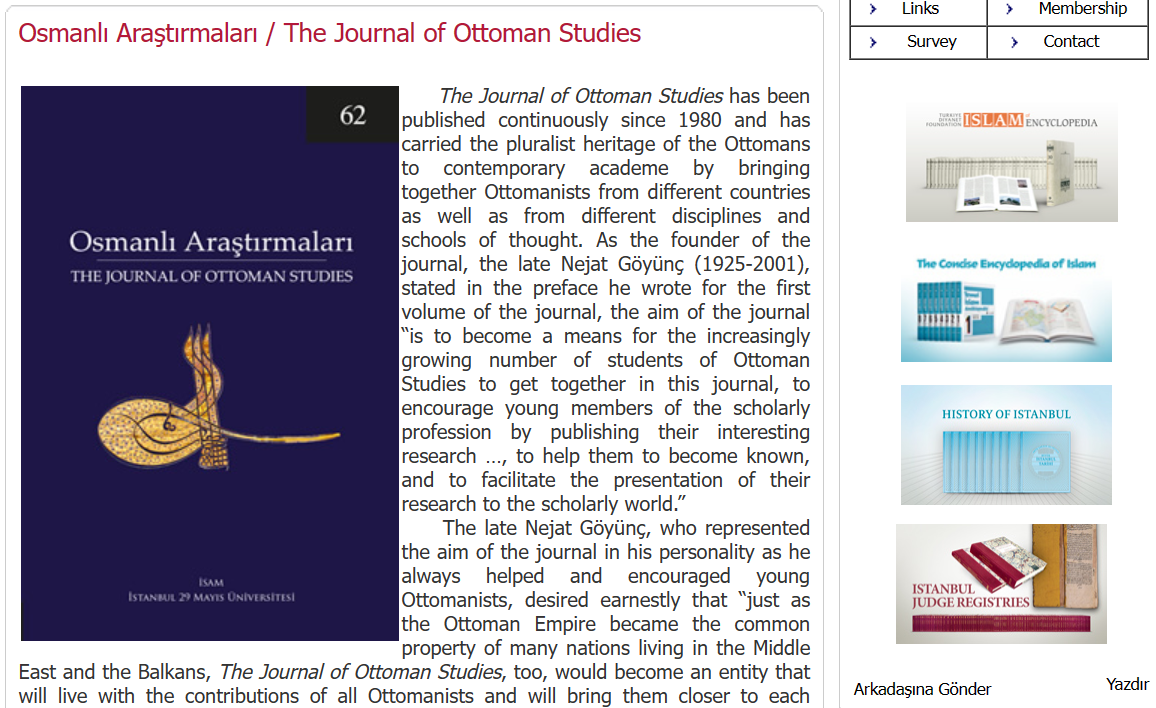 Osmanli Arastirmalari-The Journal of Ottoman Studies