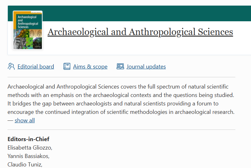 Archaeological and Anthropological Sciences