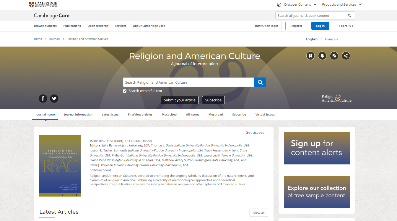 Religion and American Culture-A Journal of Interpretation